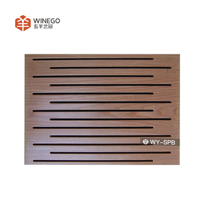 Chine Grande Usine Bon Prix Résistant à L'humidité Panneau Mural Bois Mdf Fendue Panneaux Acoustiques Pour <span class=keywords><strong>Studio</strong></span> Etc - Product Image 1