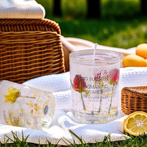 Vela Aromática de <span class=keywords><strong>Cera</strong></span> de Soja con Flores Reales en Vaso de Cristal, Aceite Esencial, Incienso, Velas Perfumadas, Adorno para Dormitorio - Product Image 4