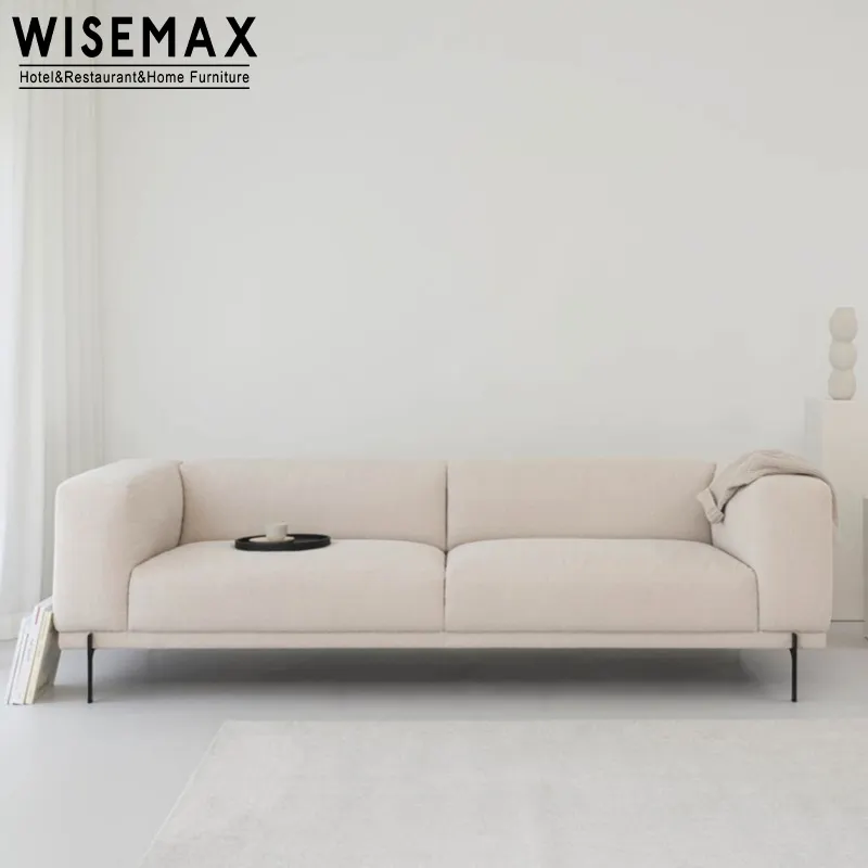 WISEMAX FURNITURE Italian Design Hotel Lobby Large Size Sofas Set L Shaped Fabric Corner Modular Sofas Leisure Floor Sofas Couch
