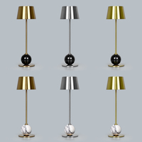 Lampe de table moderne de luxe en marbre, métal, LED, base en fer, ampoule E14, batterie rechargeable, 2700K, 15-18 heures, sans fil, commande tactile