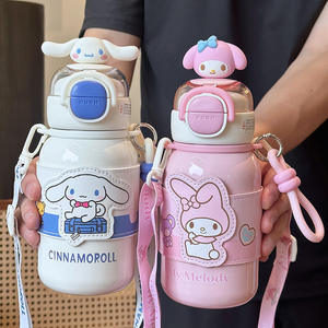 Bouteille d'eau isotherme Sanrio Kuromi pour enfants, 500 ml, avec couvercle à pression, thermos pour la rentrée scolaire - Product Image 4
