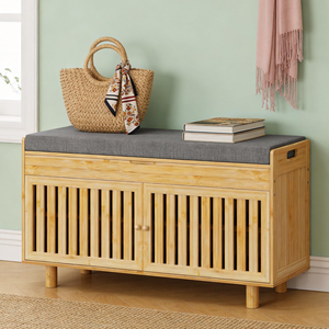 Home Bamboo <b>Shoe</b> Cabinet Door <b>Storage</b> Bench Wooden <b>Shoe</b> Racks Stands Multi-Layer Simple <b>Shoe</b> Rack for Home - Product Image 1