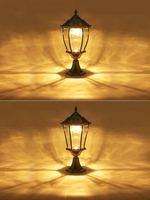 Lumière de pilier de porte imperméable extérieure de style européen pilier solaire voie lumineuse noir pilier LED en aluminium de 12 watts