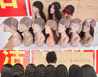 Pabrik Longguan 100% Rambut Asli Manusia Wig Biru Panjang 18 Inci yang Dapat Disesuaikan Wig HD Lace Front untuk Wanita Kulit Hitam