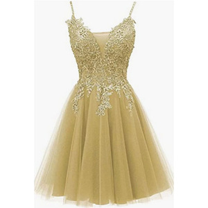 Nouvelle <span class=keywords><strong>Robe</strong></span> de Soirée Courte Personnalisée en Tulle avec Appliques de Dentelle, Élégante et Scintillante, Bretelles Fines, Idéale pour le Bal de Promo - Product Image 4