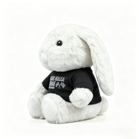 Boneka Kelinci Lembut Custom Uyeah, Boneka Plushie Bertelinga Panjang, Isi Kapas PP, Hadiah Anak, Mainan Boneka Kelinci OEM dengan Desain Kain