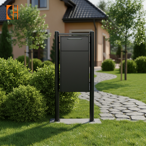 Водонепроницаемый почтовый ящик из нержавеющей стали с замком и ключом, объем 48 л, для дома, сада и улицы - Product Image 1