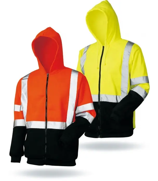 Safety Hoodie Sweatshirt Hi Vis Pullover Hoodies Fluorescence Outdoor Worker Hoodie