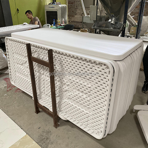 Xách Tay Ngoài Trời Gấp Bảng Có Thể Gập Lại Đồ Nội Thất 6ft Nhựa Màu Trắng Bàn Tròn Và Ghế Cho Các Sự Kiện Đảng Đồ Nội Thất Ngoài Trời - Product Image 2