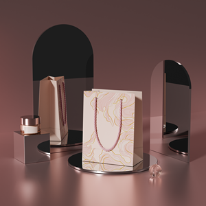 Bolsa de Papel de Arte Duradera de Estilo Clásico de Boutique de Lujo con Decoración de Lazo, Logotipo Personalizable para Compras y Regalos - Product Image 1