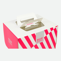Boîte à gâteau personnalisée avec logo pour anniversaire, emballage en carton pour cupcakes, pâtisseries, boulangerie, boîte à gâteau en papier avec poignée et fenêtre