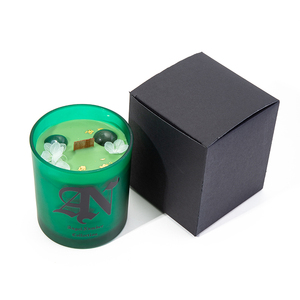 AIKUN Vela de Aromaterapia de Cera de Soja Personalizada, Tarro de Vidrio Esmerilado Colorido, Velas de Piedra de Cristal Perfumadas de Lavanda con Etiqueta Privada en Blanco - Product Image 2