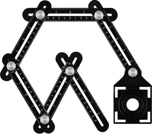 高质量瓷砖切割孔定位器角度可调量具六折尺角度测量