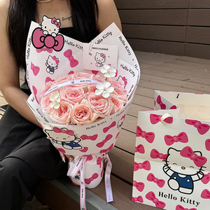 Romantico carino <span class=keywords><strong>Kedi</strong></span> fiore artificiale Bouquet <span class=keywords><strong>Kedi</strong></span> gatto peluche regalo per compleanno natale san valentino - Product Image 5