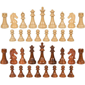 King Tall 4,25 pulgadas the Candidates King's <span class=keywords><strong>Knight</strong></span> Series con piezas de ajedrez de plástico cuádruple ponderadas de color palisandro y boj - Product Image 1