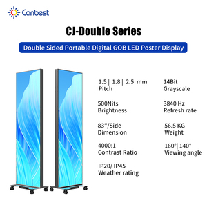 Canbest GoB CJ hai mặt p1.5 p1.8 p2.5 xách tay kỹ thuật số dẫn Áp phích Màn hình hiển thị video tường biểu ngữ cho các cửa hàng bán lẻ - Product Image 2