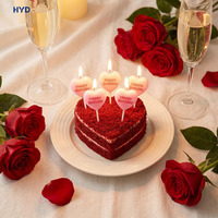 Velas de Fiesta con Forma de Corazón Rosa, Lindas y Personalizables, Vela de Regalo con Tema de Amor para Niños, Decoración para Fiestas de Cumpleaños, Venta al por Mayor 2026