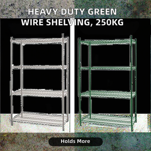 מדף אחסון מתכתי עמיד וידידותי לסביבה בעל 4 שכבות עם ציפוי אפוקסי, גובה מתכוונן, מתאים למטבח וסלון - Product Image 3