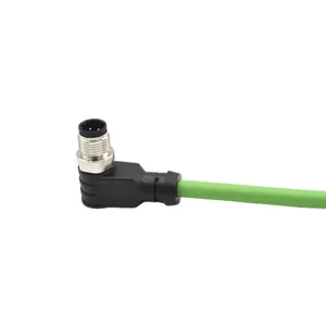 Conector M12 de alta calidad, conector de Cable de código D de 4 pines, conector macho impermeable Circular IP67 a conector cat8 RJ45 - Product Image 6