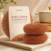 Herramienta de Limpieza Reutilizable de Múltiples Usos, Bola de Alambre de Cobre, Estropajo Resistente para Ollas y Sartenes, Estropajo de Cocina, Removedor de Manchas de Grasa