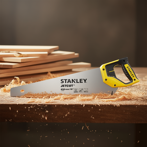 Sierra de mano Stanley Jetcut de 450 mm (18 pulgadas) con hoja de doble material para cortar madera - Product Image 3