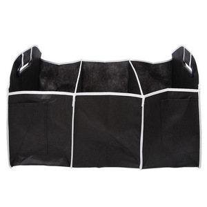Car Trunk <b>Storage</b> <b>Box</b> 41L <b>Waterproof</b> Folding Organizer Black Non Woven Fabric Multi Compartment Car Organizer - Product Image 1