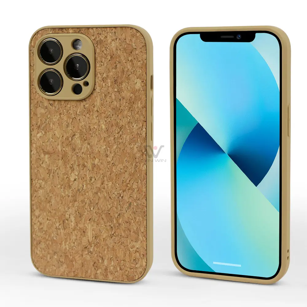 Cork Phone Case Wood Grain PC Mobile Phone Shell for iPhone Phone Case DIY Blank Material Shell for Iphone14