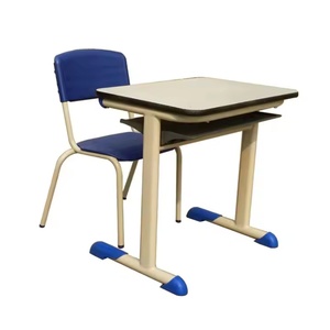 Ensemble de bureau et chaise scolaire ergonomique, moderne, écologique et durable pour enfants avec structure métallique - Product Image 1