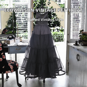 Ecowalson Jupon Tutu Vintage en Crinoline Naturelle à Volants de 100 cm de Long pour Robes de Mariée et Tenues Rockabilly - Product Image 2