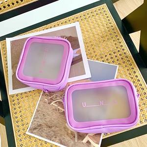 New Design Waterproof PU Cosmetic <b>Bag</b> Waterproof <b>Clear</b> PVC Makeup <b>Bag</b> With Logo Portable <b>Travel</b> Zipper Pouch <b>For</b> Women - Product Image 4