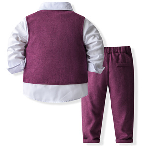 Traje de 3 Piezas <span class=keywords><strong>para</strong></span> Niños Catpapa, Camisa, Chaleco, Corbata de Moño y Pantalones, Traje Formal <span class=keywords><strong>para</strong></span> Niños, <span class=keywords><strong>para</strong></span> Bodas - Product Image 6