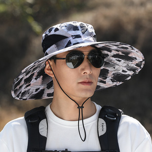 Men's Wide Brim Bucket <b>Hat</b> Breathable Sun Protection <b>Summer</b> Outdoor Fishing <b>Hat</b> Adult 56-58CM - Product Image 1