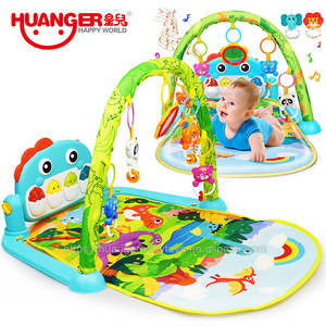Huanger dinosaurio bebé juego Mat música bebé juego Mat gimnasio Fitness Rack bebé gimnasios y tapetes con colgante Ratt - Product Image 3