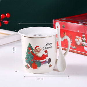 Mug en céramique avec motif de personnage de dessin animé pour cadeau de Noël, design Père Noël, boîte cadeau pratique, ensemble de mugs en céramique mignons, mugs personnalisés - Product Image 6
