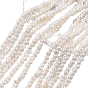 Cadena de Perlas Blancas de Agua Dulce Naturales de 4-5 mm, Cuentas Sueltas para Joyería DIY, Aretes y Accesorios para el Cuello, Semi-Acabadas - Product Image 5