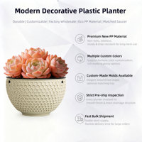 Grand panier suspendu traditionnel à double pot pour plantes, avec trous de drainage, auto-arrosant, 1,28 L, en PP durable, pour usage intérieur/extérieur