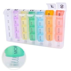 Boîte à médicaments portable en plastique à 28 compartiments, couleurs arc-en-ciel, grande capacité, logo personnalisé classique, cadeau promotionnel, boîte à pilules - Product Image 3