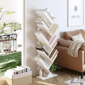 Estantería blanca en forma de árbol de varios niveles, 7 capas, ahorradora de espacio, para almacenamiento y exhibición en la sala de estar del hogar. - Product Image 5