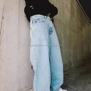 Custom Outfit Baggie Fit Dark Blue Flared <strong>Jeans</strong> Pants Designer Release Fit Denim Polar Skate Pants Baggy Distressed <strong>Jeans</strong> - Product Image 1