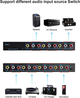 Commutateur RCA 4 entrées 3 sorties : séparateur AV 4 voies, sélecteur audio 3 sorties L/R avec télécommande, commutateur de distribution audio vidéo