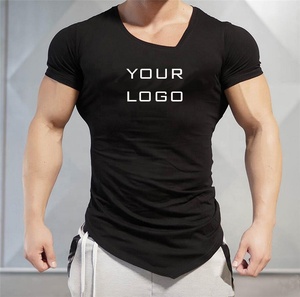 Camiseta deportiva de manga corta con cuello de pico para gimnasio, camiseta de talla grande para Fitness, culturismo - Product Image 3