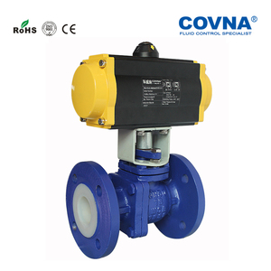 Válvula de Bola Neumática COVNA DN50 de 2 Pulgadas, Tipo Regulador de 2 Vías, Revestida de PTFE con Fluoruro - Product Image 6