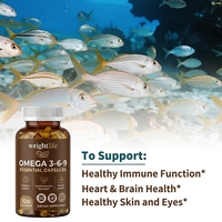 Capsules de supplément alimentaire d'huile de poisson Oméga 3-6-9 pour adultes, vente chaude OEM/ODM, améliore l'immunité, 120 unités, directement de l'usine