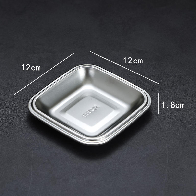 Small size square meal plate (304 Silver)