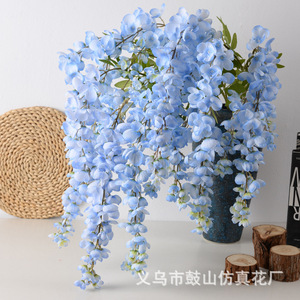 Vignes artificielles de glycine, fleurs en soie violettes, feuillage en cascade pour la décoration intérieure, décoration de plafond de mariage - Product Image 4