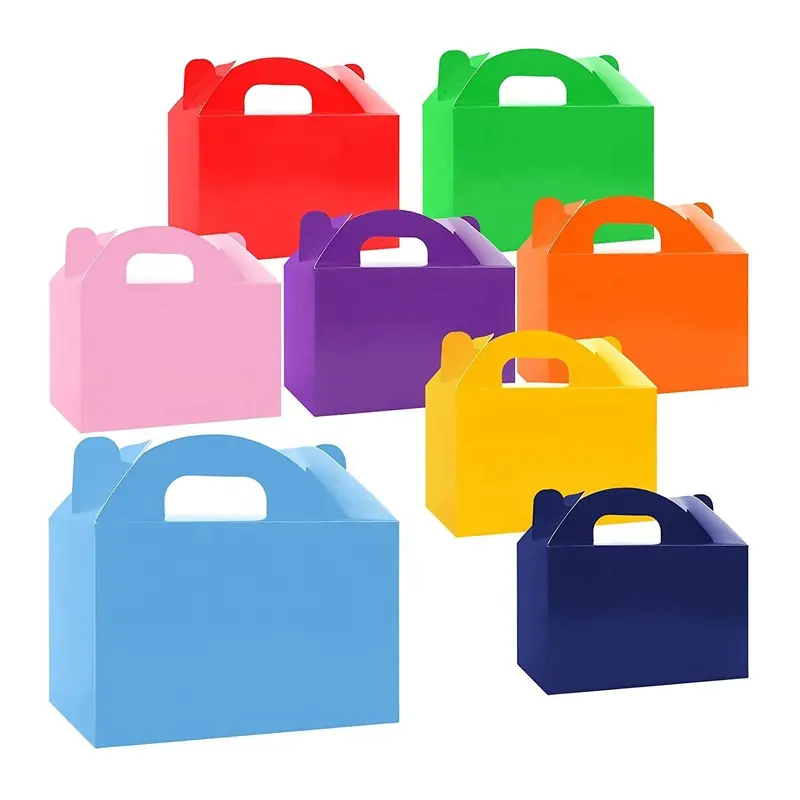 Gökkuşağı tedavi kutuları çeşitli parlak renkler karton kağıt kutuları parti iyilik malzemeleri parti hediyeler için