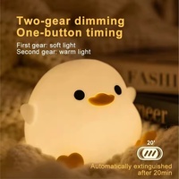 GGbingo Lampe de nuit LED moderne et rechargeable Lampe en silicone pour animaux de dessins animés Minuterie à capteur tactile Chargement USB pour décoration de chambre d'enfant