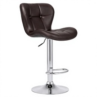Chaise de bar JOHOOFURNITURE en cuir PU marron chocolat, capitonnée, ergonomique, réglable, vente en gros, Taburesi Bar, comptoir de bar