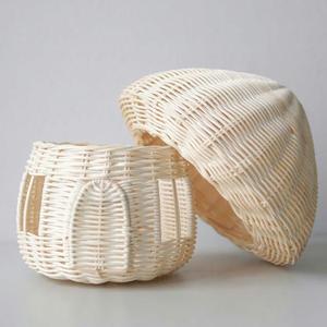 Maison en rotin tressé à la main en forme de champignon, décoration d'intérieur, rangement en osier, artisanat, jouets pour enfants, maison en rotin en forme de champignon - Product Image 1