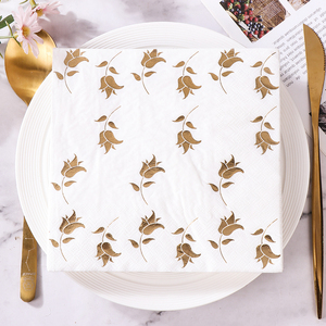 <span class=keywords><strong>Tovaglioli</strong></span> Morbidi per Cena, Personalizzati con Stampa, 2 Veli in <span class=keywords><strong>Carta</strong></span> <span class=keywords><strong>di</strong></span> Pura Cellulosa, con Stampa <span class=keywords><strong>a</strong></span> Caldo Floreale, per Matrimoni - Product Image 2